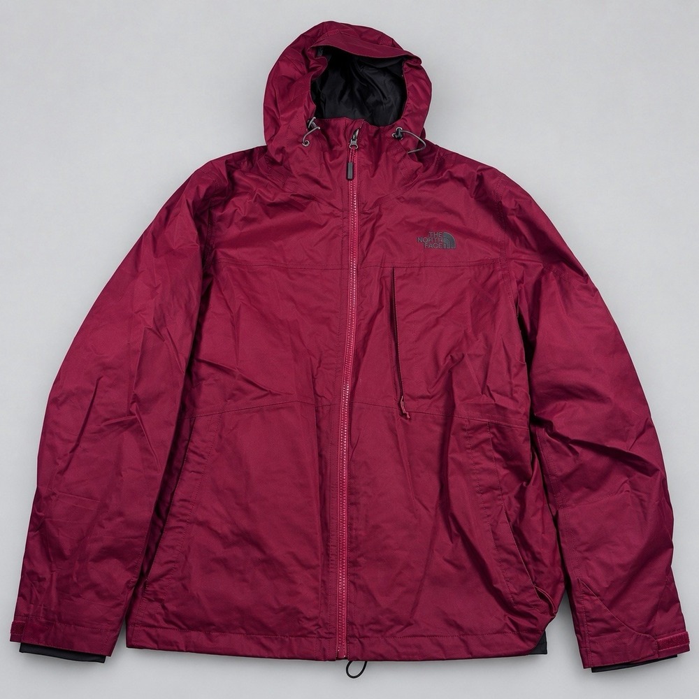 The North Face DryVent Jacket Mens Large Burgundy Maroon Fleece Lined Rain Ski